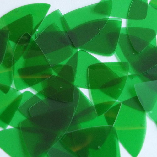 Fishscale Fin Sequin 1.5" Green Transparent Glossy and Matte Duo Two Sided