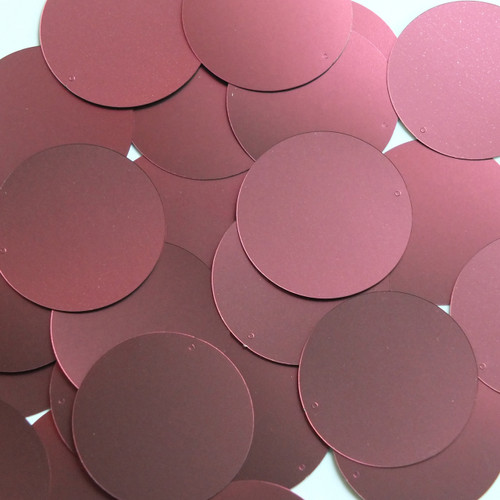 Round Sequin 40mm Burgundy Red Wine Matte Satin Metallic