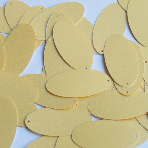 Oval Sequin 1.5" Custard Yellow Opaque Satin Pearl