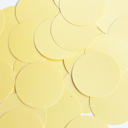 Round Sequin 40mm Custard Yellow Opaque Satin Pearl