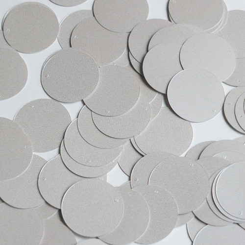 Round Sequin 24mm Gray Opaque Satin Pearl