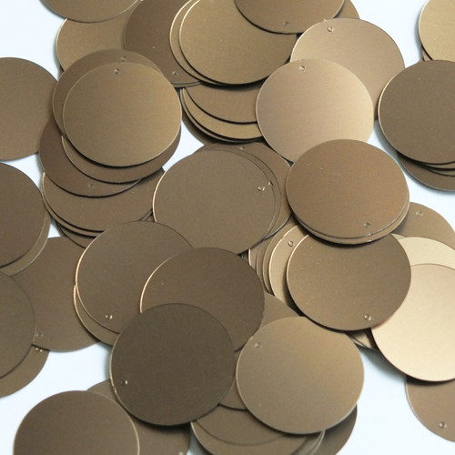 Round Sequin 24mm Chocolate Brown Matte Satin Metallic