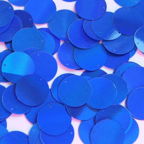 Round Sequin 20mm Blue Lazersheen Reflective Metallic