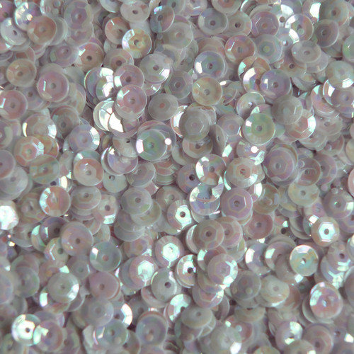 5mm Cup Sequins Pale Pink Lavender Rainbow Iris Shiny Opaque