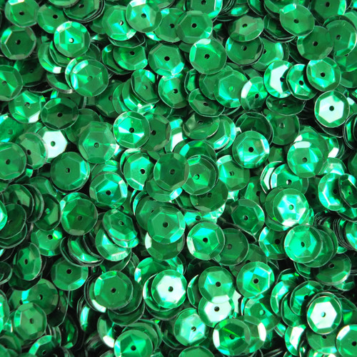 8mm Cup Sequins Green Prism Reflective Metallic. Made in USA
