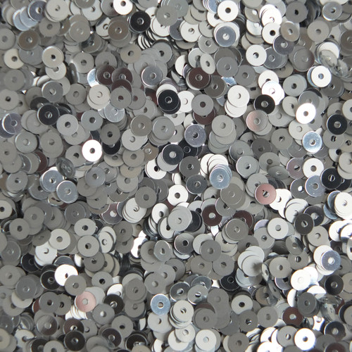 4mm Sequins Silver Duo Reversible Matte and Shiny Metallic Reversible
