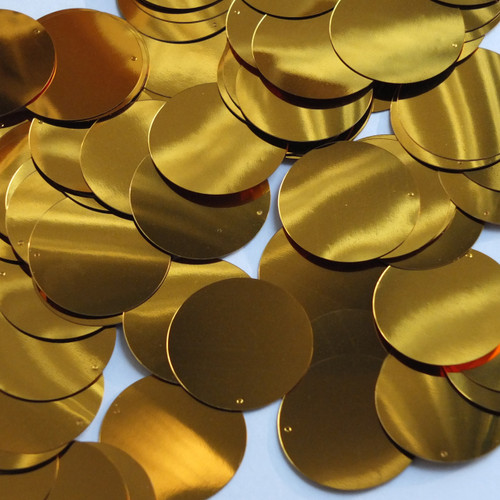 Round  Flat Sequin 30mm Brassy Orange Gold Metallic Round  Flat Sequin 30mm Brassy Orange Gold Metallic