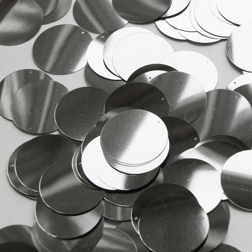 Round  Flat Sequin 30mm Hematite Shiny Gray Metallic Round  Flat Sequin 30mm Hematite Shiny Gray Metallic