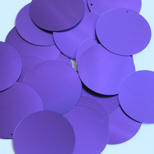 Round  Flat Sequin 40mm Violet Purple Matte Satin Shimmer