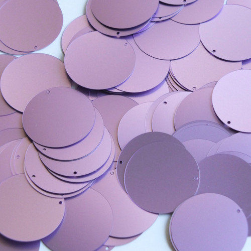 Round  Flat Sequin 30mm Orchid Lavender Matte Satin Shimmer