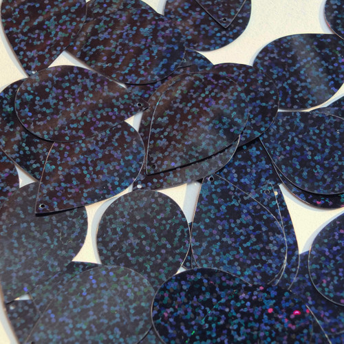 Teardrop Sequin 1.5" Midnight Blue Hologram Glitter Sparkle
