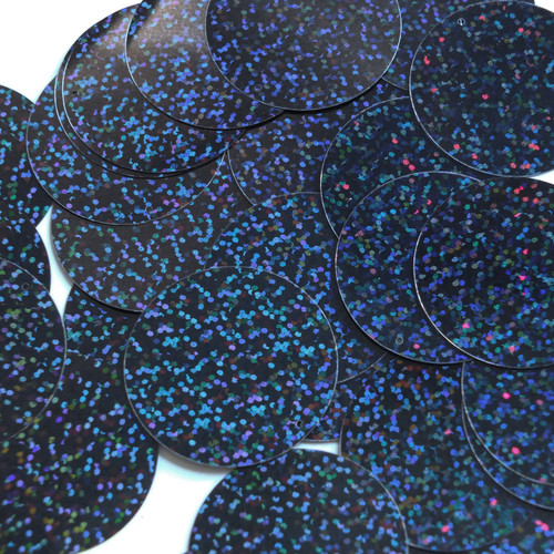 Round  Flat Sequin 40mm Midnight Blue Hologram Glitter Sparkle