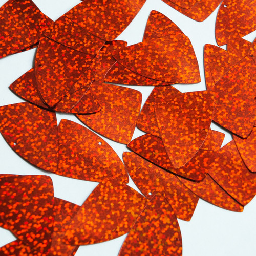 Fishscale Fin Sequin 1.5" Dark Orange Hologram Glitter Sparkle