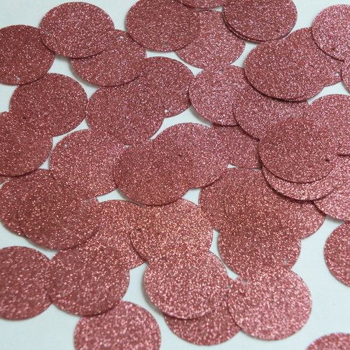 1" / 24mm Round Flat Sequins Rose Pink Metallic Sparkle Glitter Texture