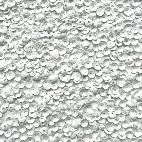 4mm Cup Sequins White Opaque