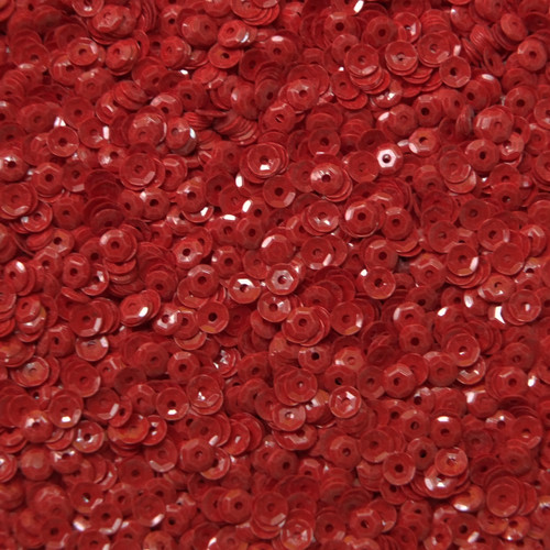 4mm Cup Sequins Bright Red Opaque