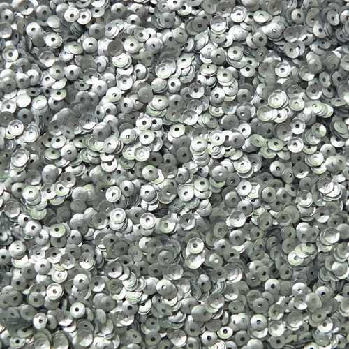 4mm Cup Sequins Silver Matte Silk Frost