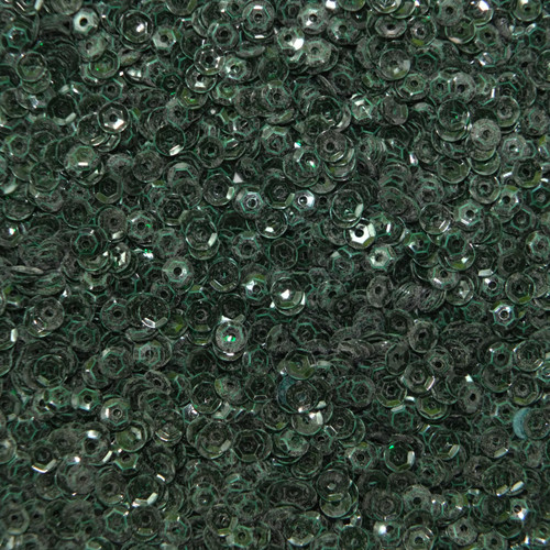 4mm Cup Sequins Deep Forest Green Transparent See-Thru