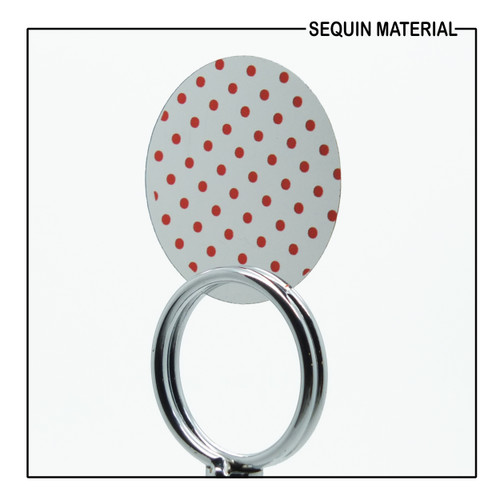 SequinsUSA Red Polka Dot on Silver Metallic Print Sequin Film RL239