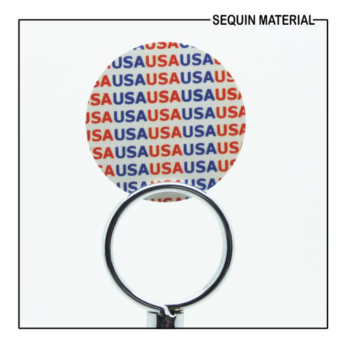 SequinsUSA USA Red Blue Text White Opaque Print Sequin Material RL325
