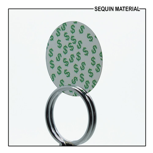 SequinsUSA Green Dollar Sign Silver  Metallic Print Sequin Film RL335