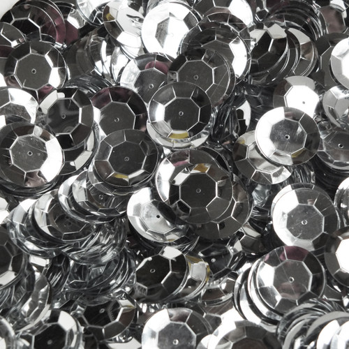 20mm Cup Sequins Silver Metallic 