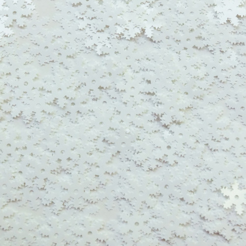 Winter Sequin Snowflake White Shiny Opaque Bridal Snow 10mm
