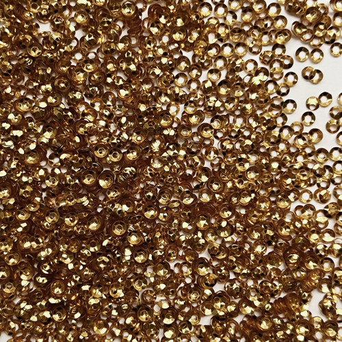 3mm Cup Sequins Very Deep Gold Shiny Metallic