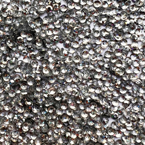 4mm Cup Sequins Silver Hologram Glitter Sparkle Metallic