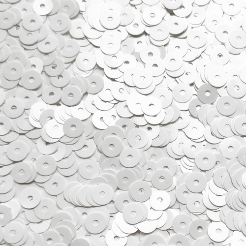 6mm Flat Sequins White Opaque