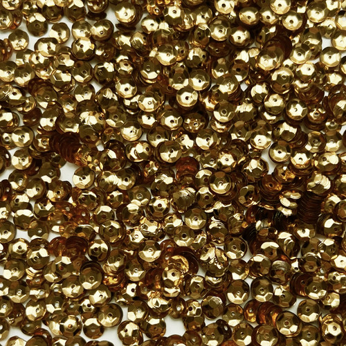 5mm Cup Sequins Deep Gold Shiny Metallic