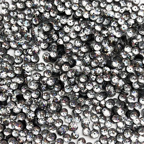 5mm Sequins Silver Hologram Glitter Sparkle Metallic - SequinsUSA