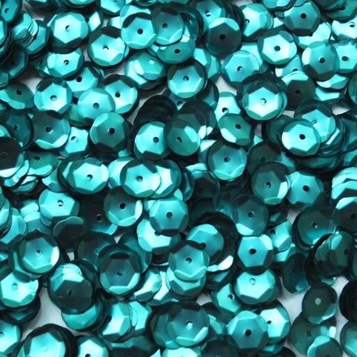 10mm Cup Sequins Turquoise Matte Metallic