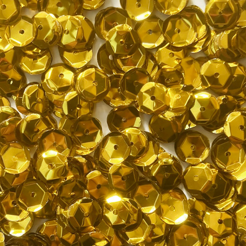 10mm Cup Sequins Yellow Shiny Metallic