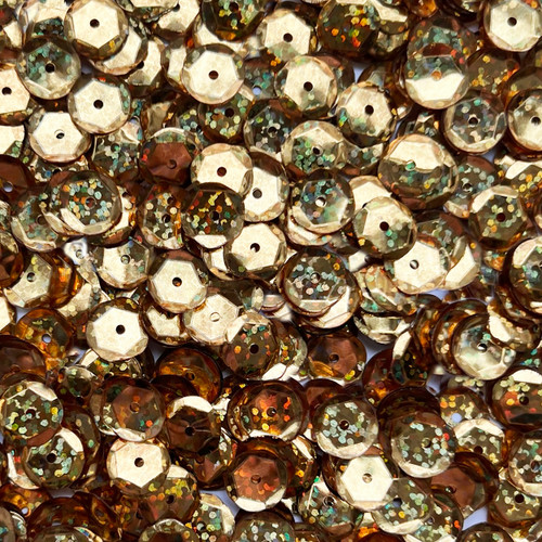 10mm Cup Sequins Gold Hologram Glitter Sparkle Metallic