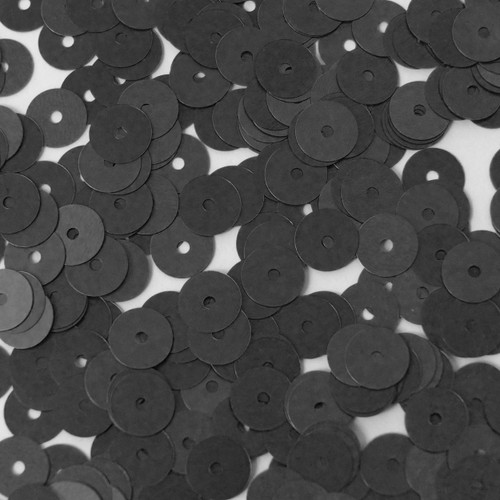 8mm Flat Sequins Black Matte Metallic Medium hole