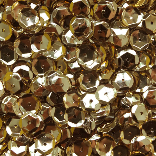 8mm Cup Sequins Deep Gold Shiny Metallic