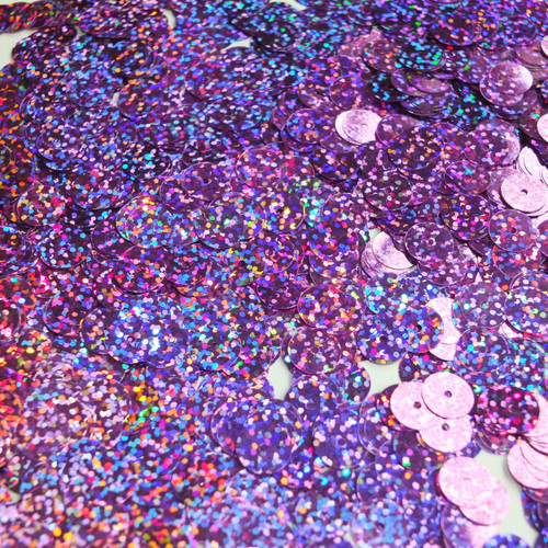 8mm Flat Orchid Pink Hologram Glitter Sparkle Metallic