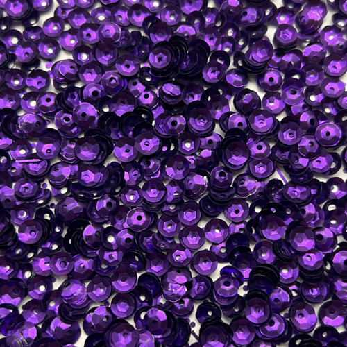 5mm Cup Sequins Violet Purple Matte Satin Shimmer