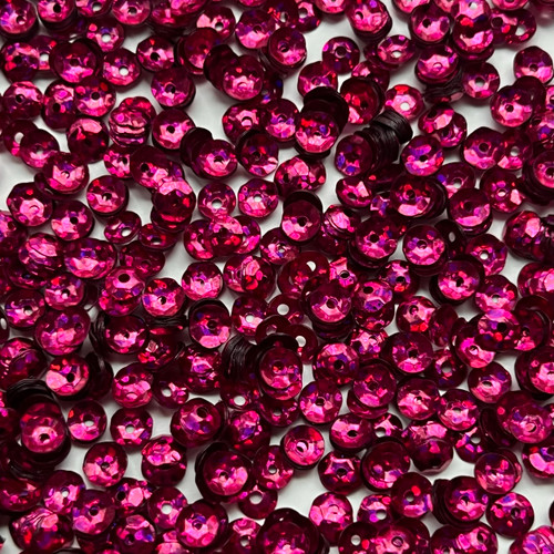 5mm Cup Sequins Fuchsia Pink Hologram