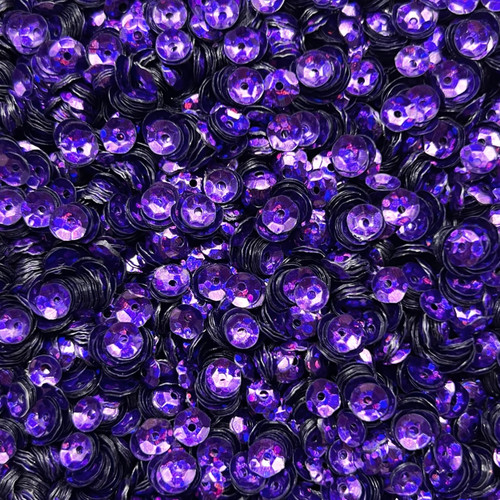 5mm Cup Sequins Royal Purple Hologram
