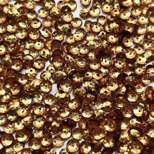 5mm Cup Sequins Yellow Gold Hologram