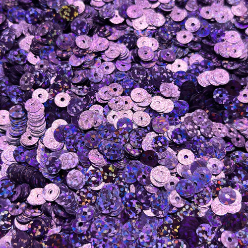 6mm Flat Sequins Dark Lavender Hologram