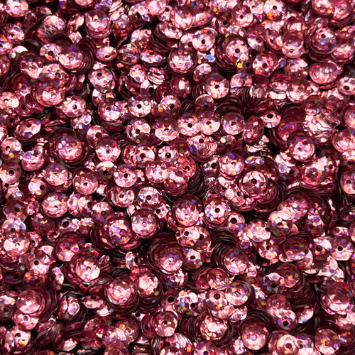 5mm Cup Sequins Rose Pink Hologram