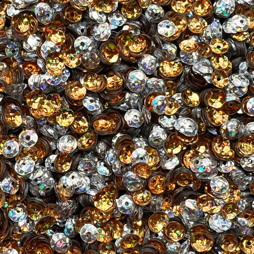 5mm Cup Sequins Gold Silver Hologram