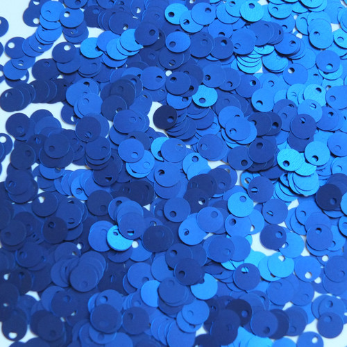 6mm Sequins Top Hole Royal Blue Matte Metallic