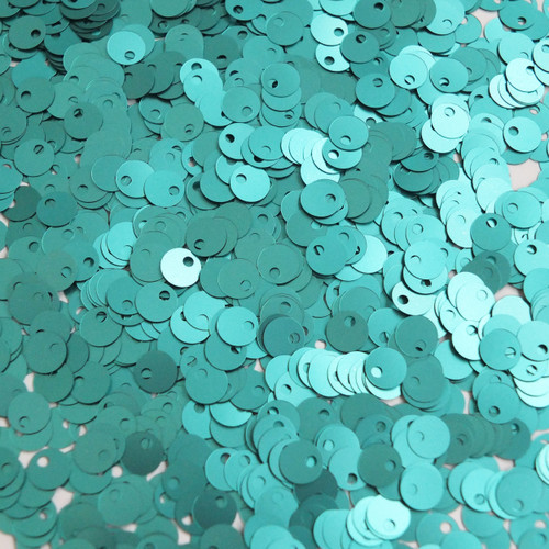 6mm Sequins Top Hole Turquoise Matte Metallic