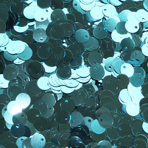 8mm Sequins Top Hole Aqua Blue Shiny Metallic