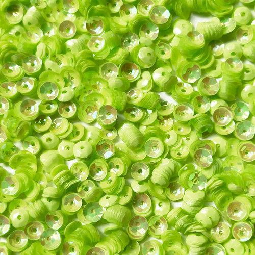 5mm Cup Sequins Mint Green Fluorescent Opaque Rainbow Iris Duo Reversible