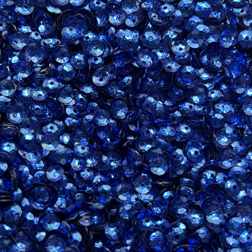 5mm Cup Sequins Royal Blue Metallic Embossed Texture